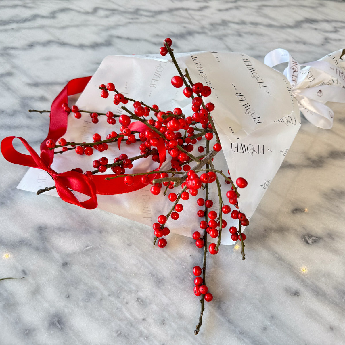 Three Stems of Red Ilex