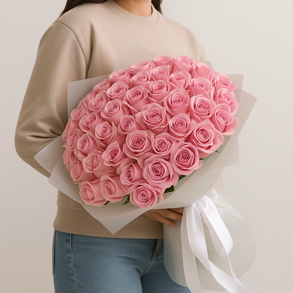 51 Pink Roses Bouquet