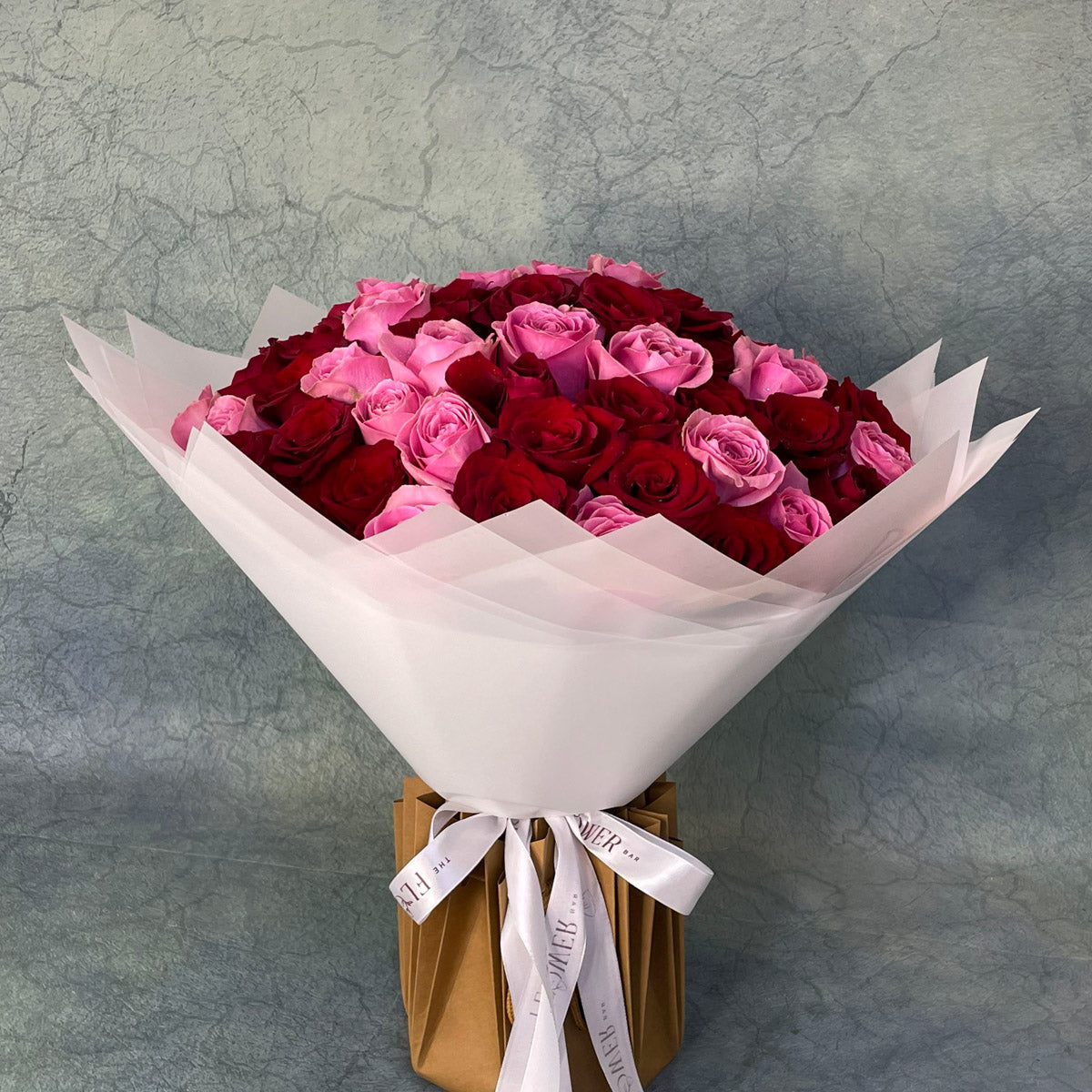 65 Red and Pink Roses Bouquet