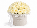 Velvet Box with 35 White Roses