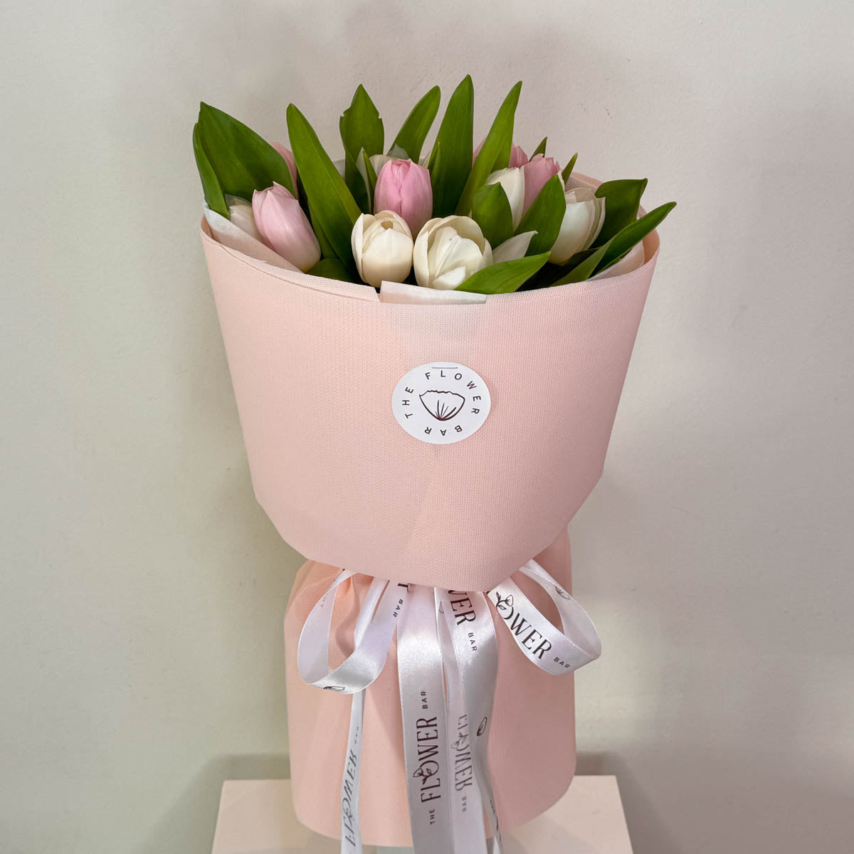 White And Pink Tulips Bouquet