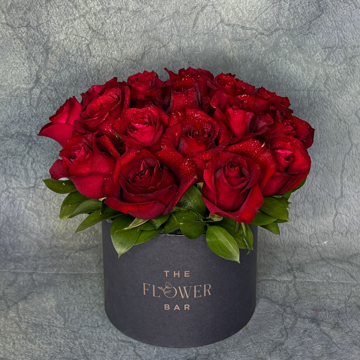 Grey Box with 19 Red Roses