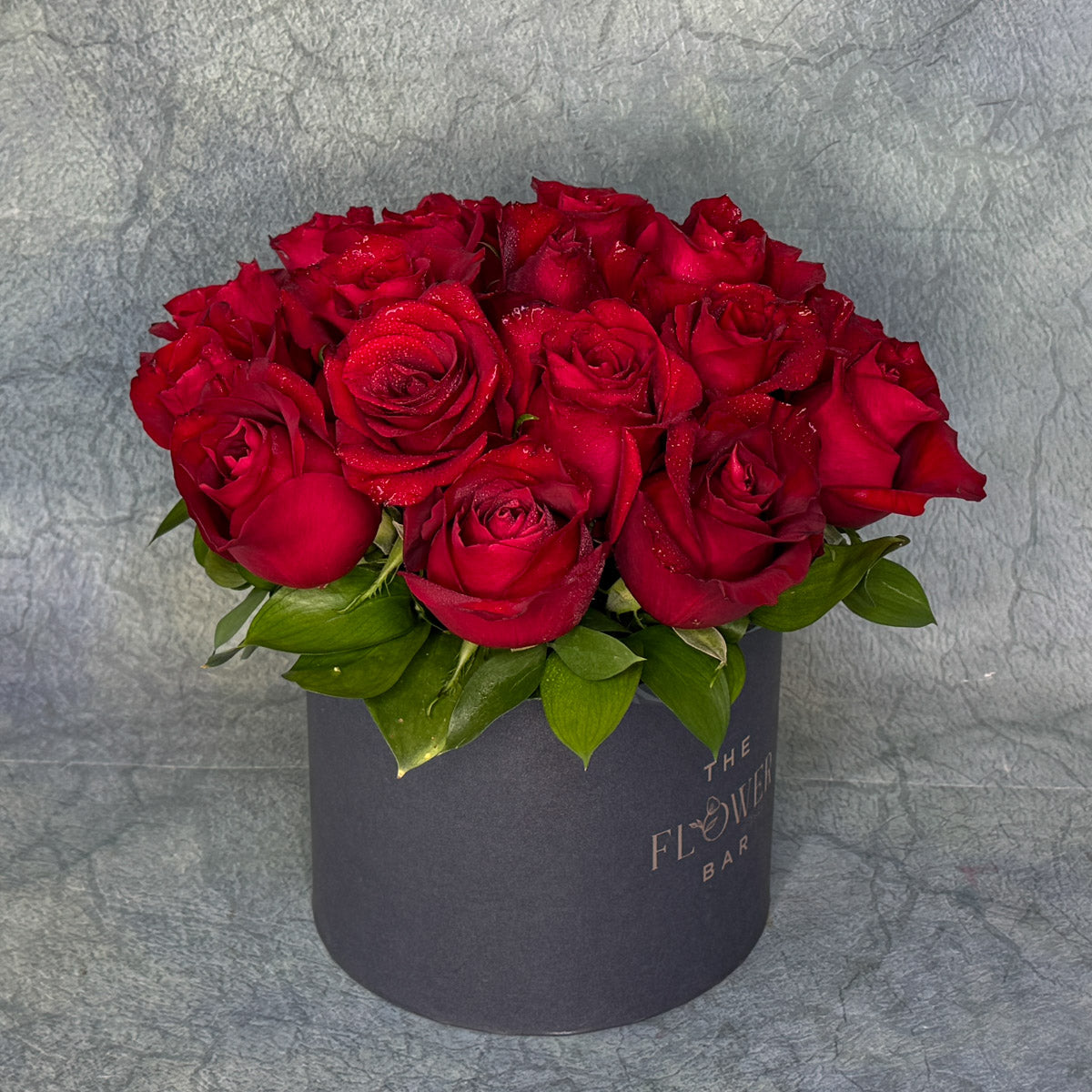 Grey Box with 19 Red Roses