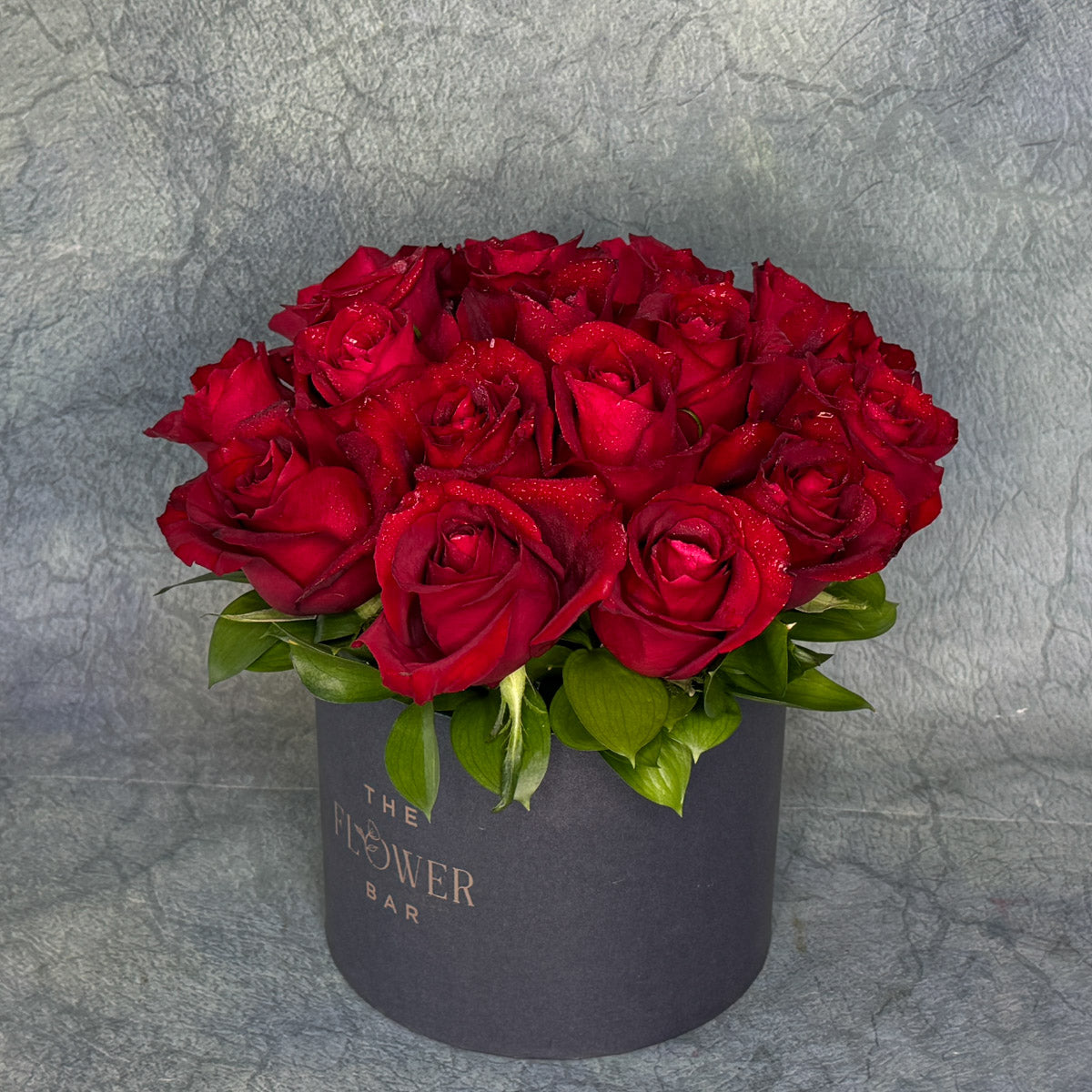 Grey Box with 19 Red Roses