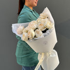 15 White O'Hara Roses Bouquet