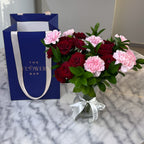 Vase with Carnation and Spray Rose