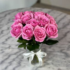 Glass Vase with Roses
