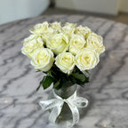 Glass Vase with Roses