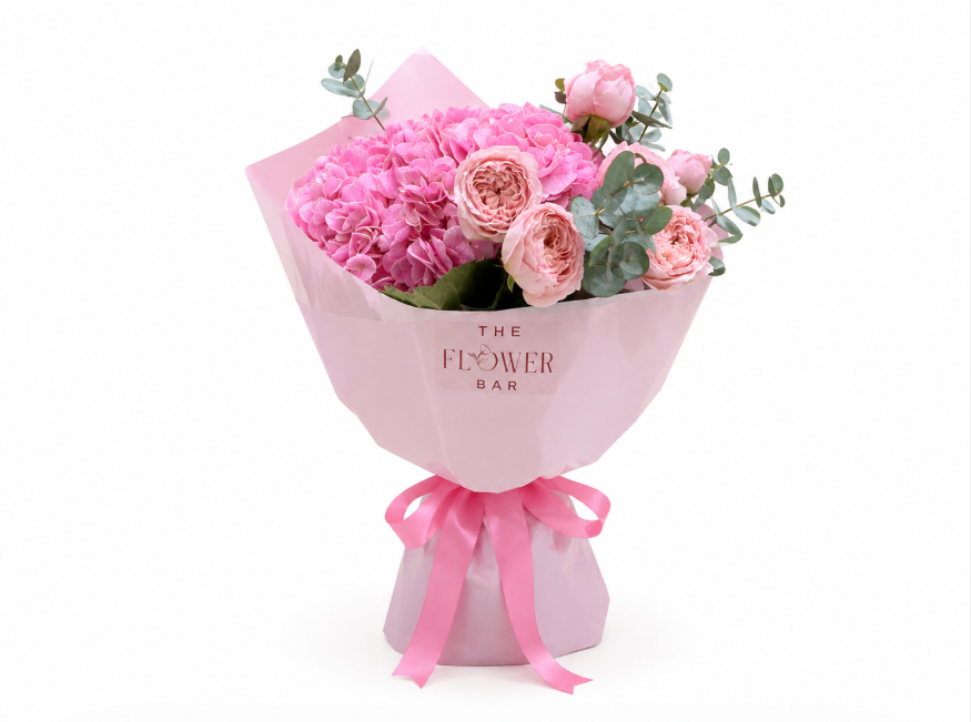 Pink Hydrangea & Julietta Rose Bouquet