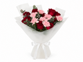 Red Roses and Pink Carnations Bouquet