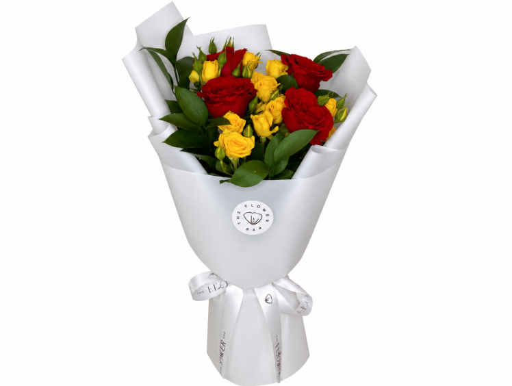 Red & Yellow Rose Bouquet