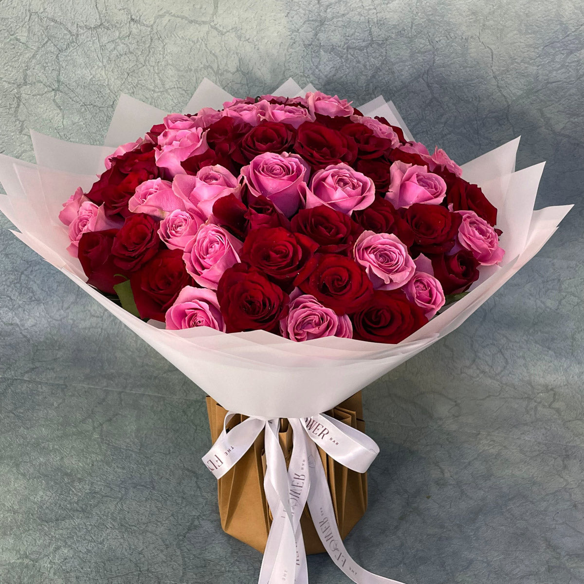 65 Red and Pink Roses Bouquet