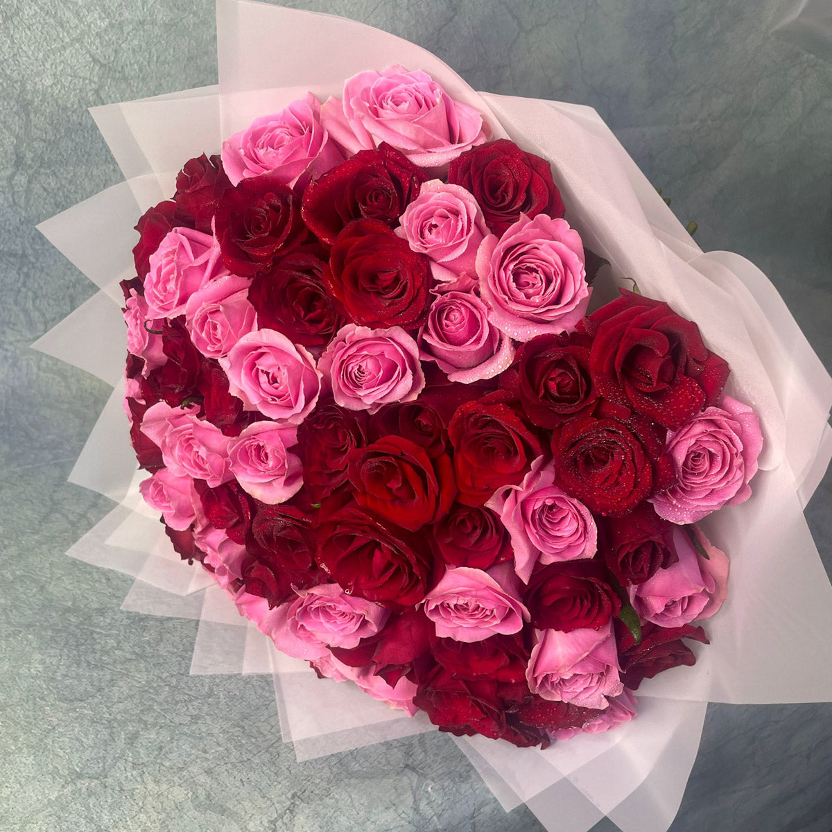 65 Red and Pink Roses Bouquet