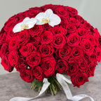 Red Roses with Ribbon