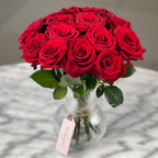 Glass Vase with Roses