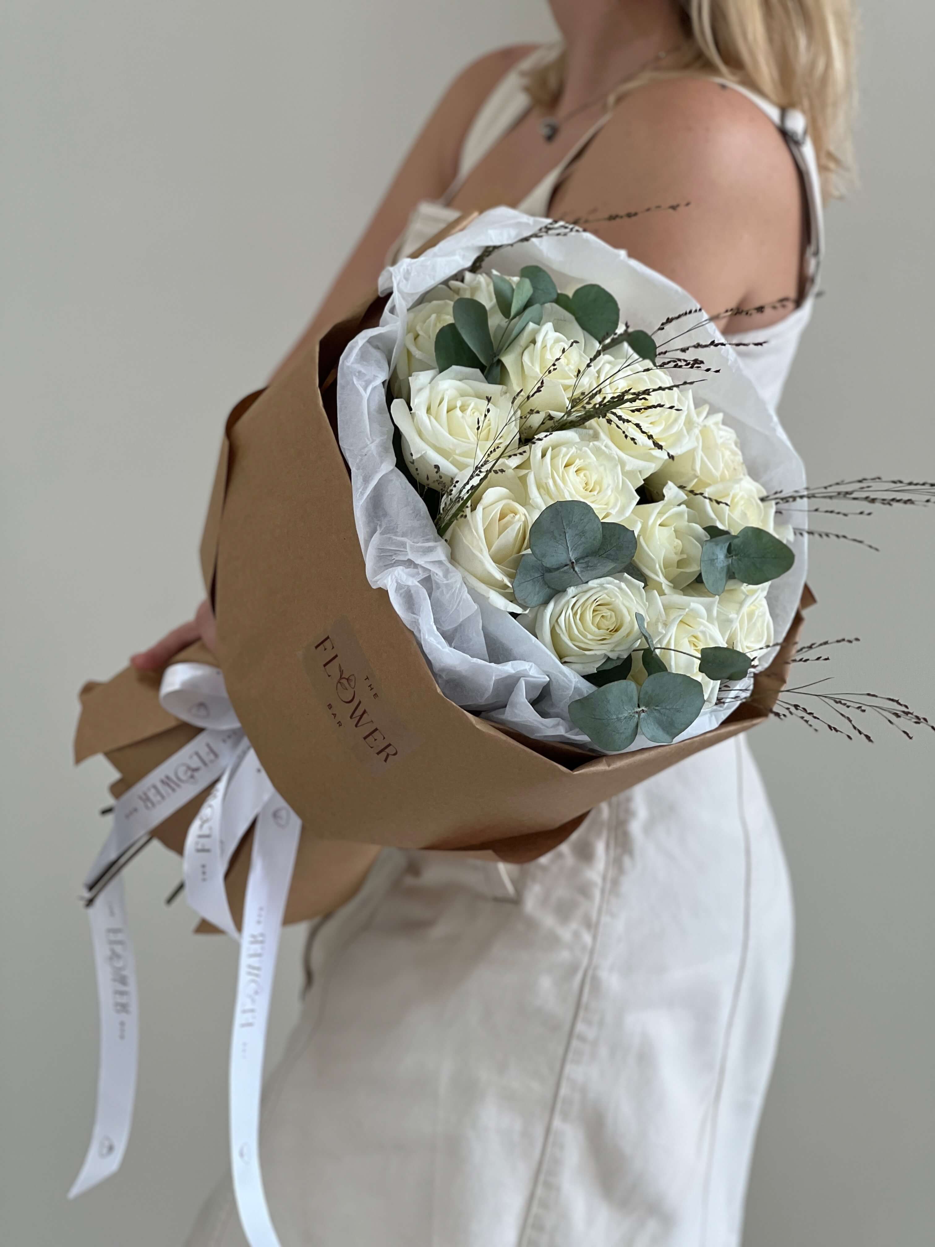 Букет белых роз «Аиша»