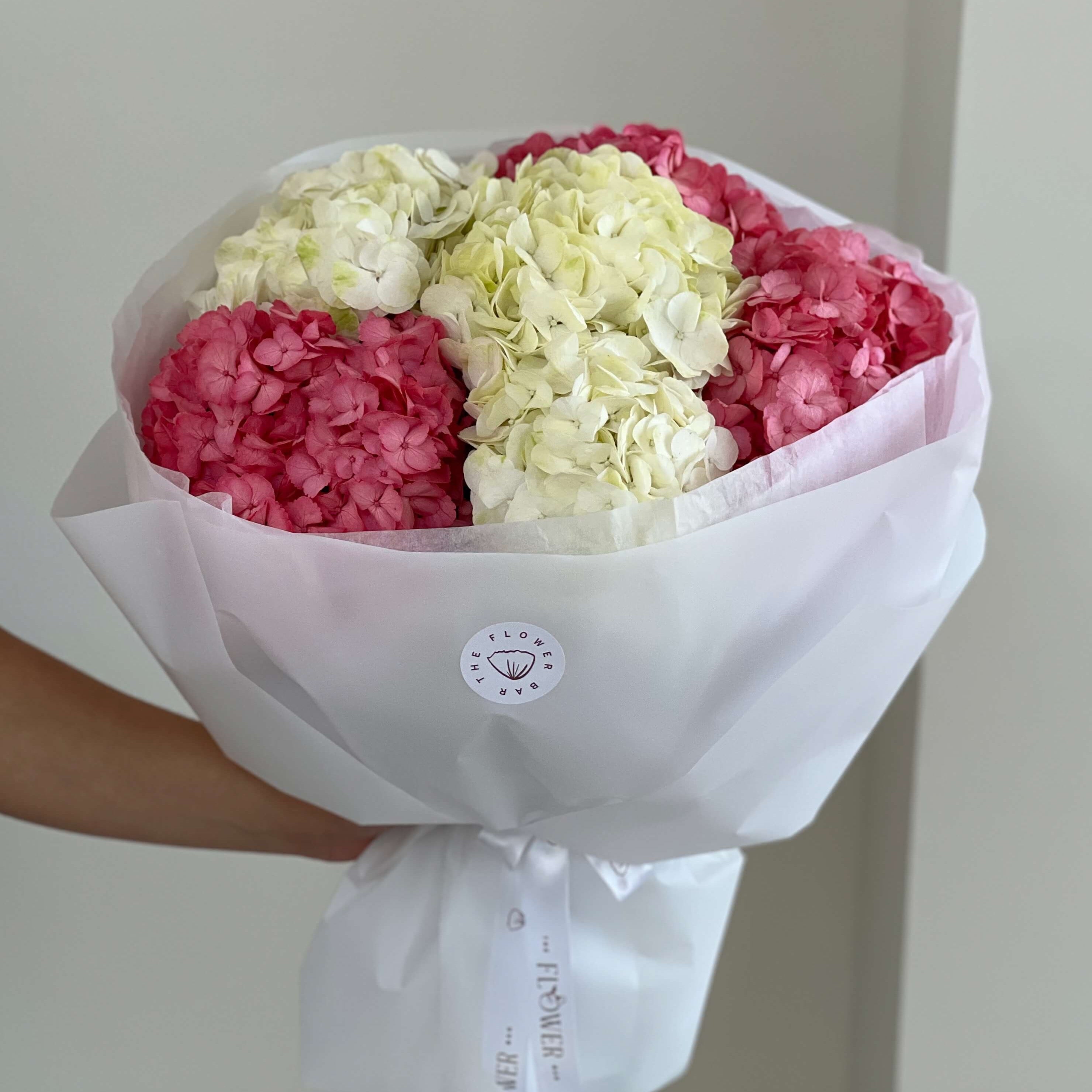 White & Pink Hydrangea Bouquet