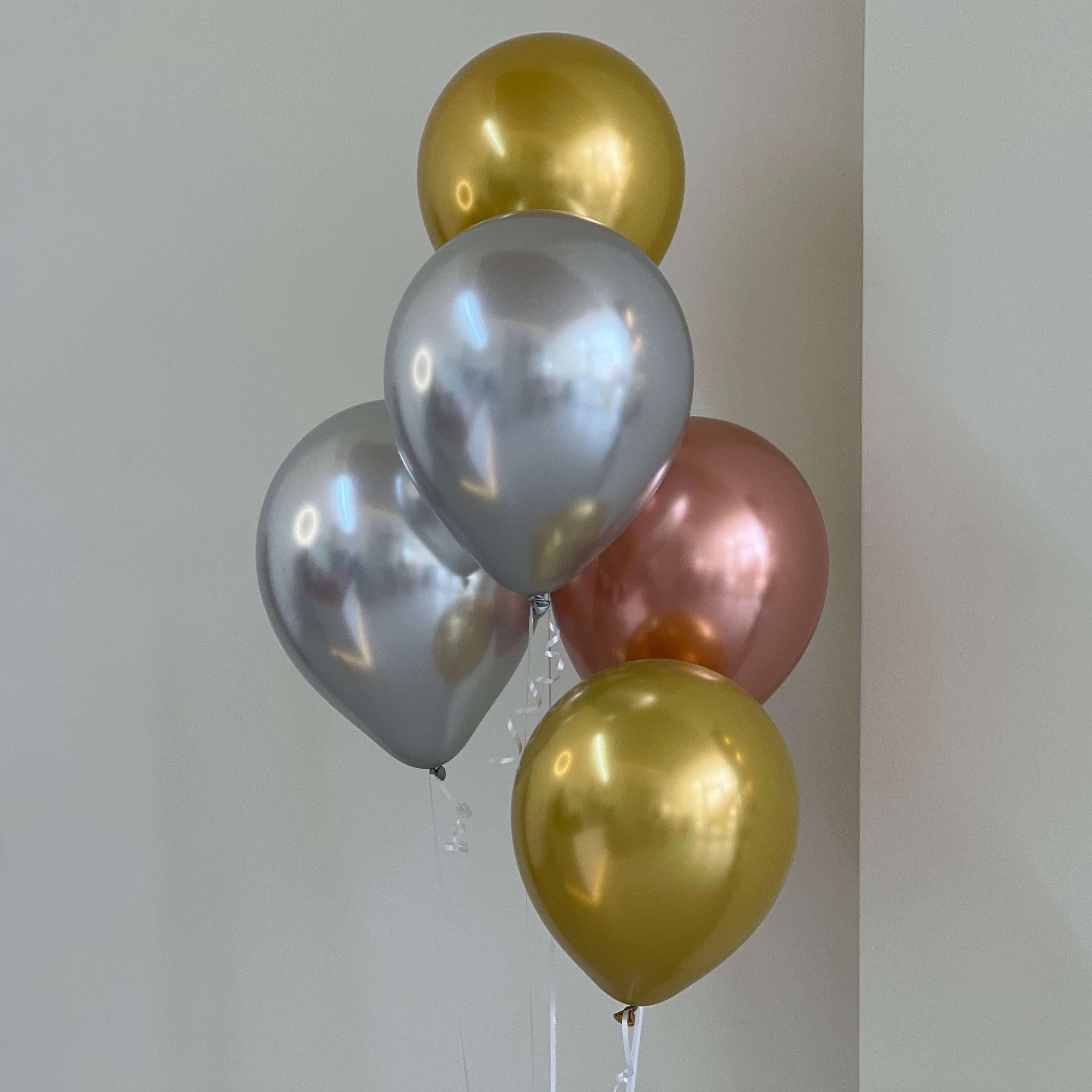 5 Plain Metallic Balloons