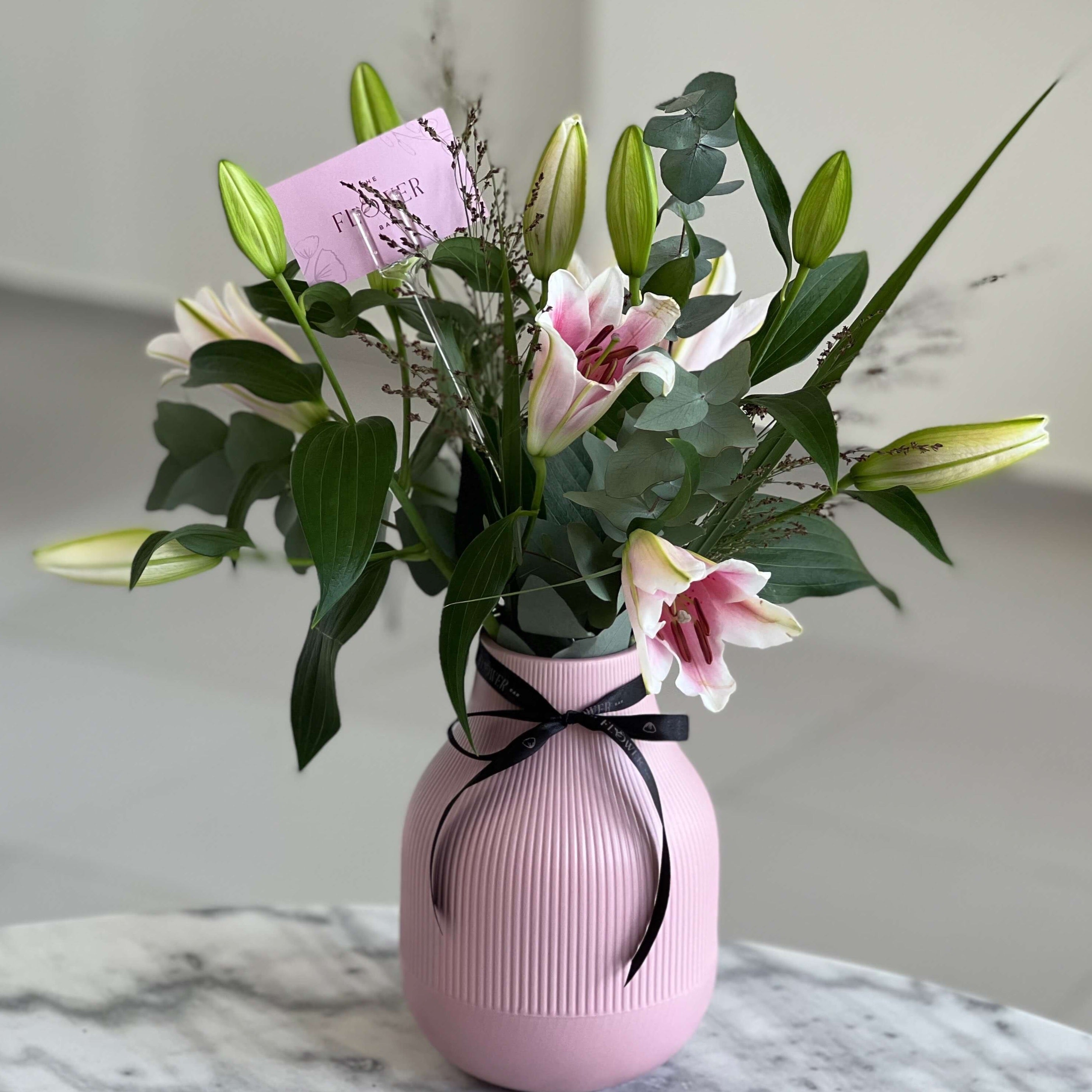 Lilies In Pink Vase